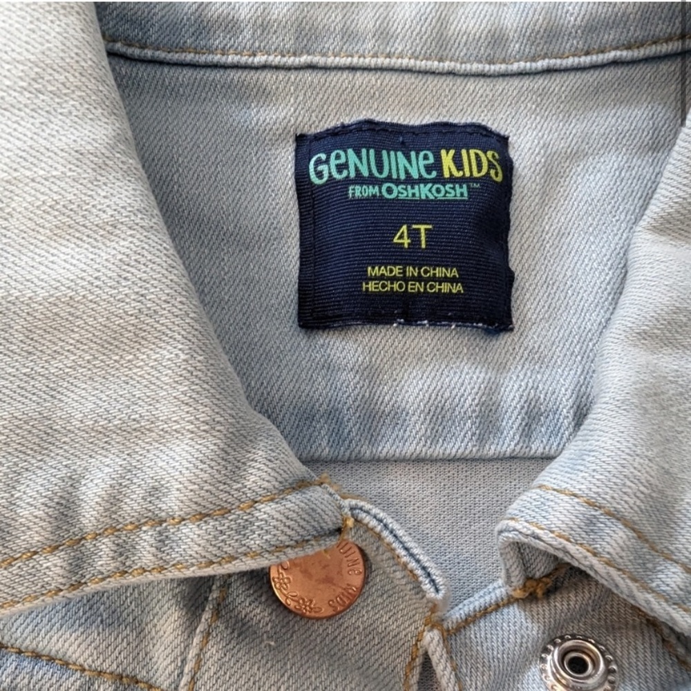 Toddler blue jean jacket Size 4T - Picture 3 of 7